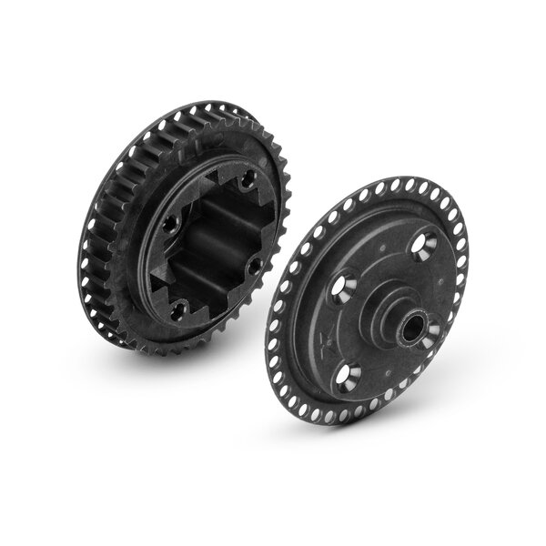 X4 COMPOSITE GEAR DIFF. CASE 38T PULLEY & COVER FOR UNI BULKHEADS