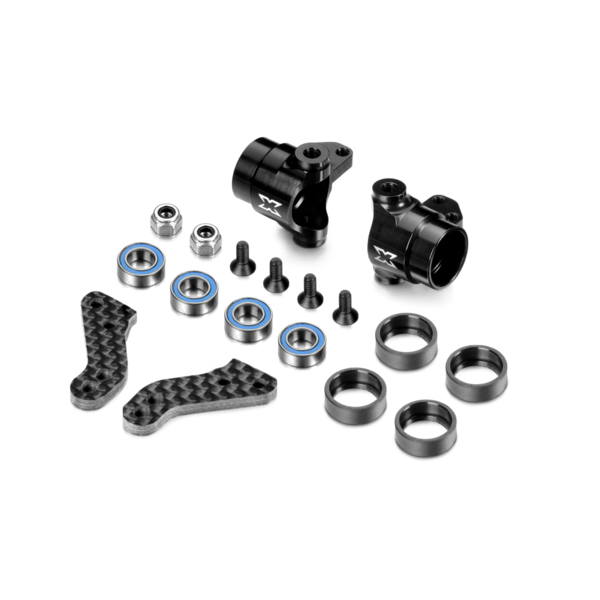 ALU STEERING BLOCKS WITH GRAPHITE EXTENSION PLATES - SET