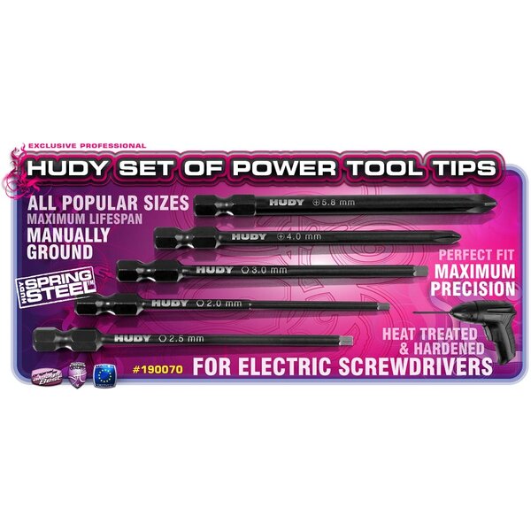 SET OF POWER TOOL TIPS 2.0, 2.5, 3.00MM + 4.0, 5.8 PHILLIPS