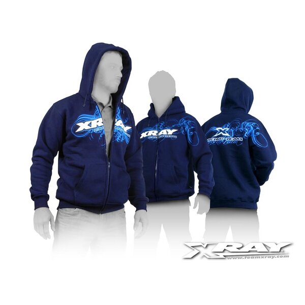 XRAY SWEATER HOODED WITH ZIPPER - BLUE (XS)
