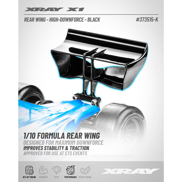 REAR WING - HIGH-DOWNFORCE - BLACK - ETS APPROVED