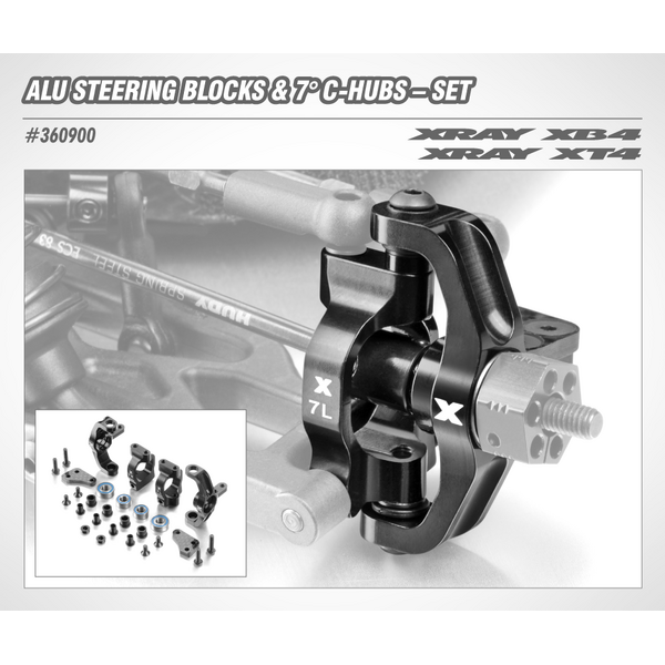 ALU STEERING BLOCKS & 7° C-HUBS - SET