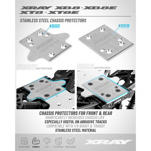 XB8/XB8E STAINLESS STEEL CHASSIS PROTECTOR - FRONT