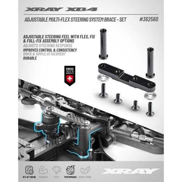 ADJUSTABLE MULTI-FLEX STEERING SYSTEM BRACE - SET