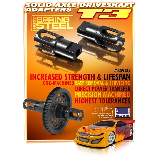 STEEL SOLID AXLE DRIVESHAFT ADAPTERS - HUDY SPRING STEEL™ (2)